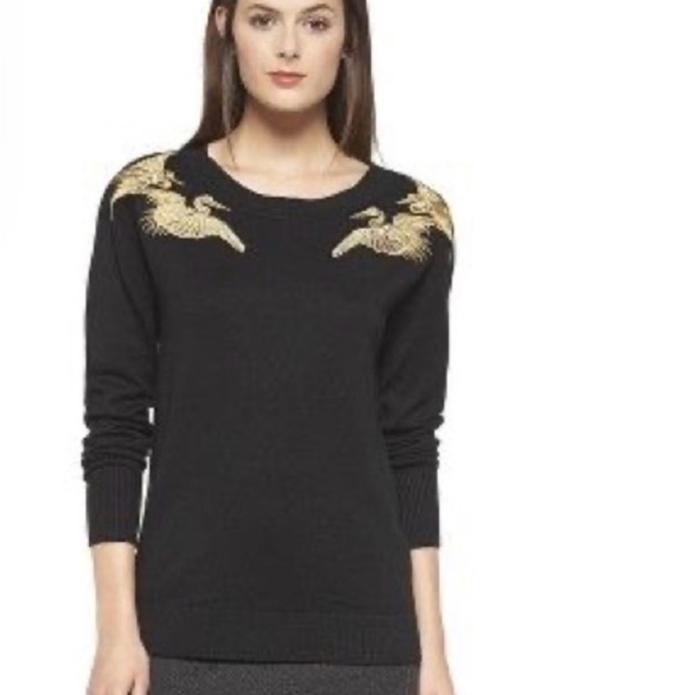Altuzarra for Target Black Sweater with Gold Embroidery